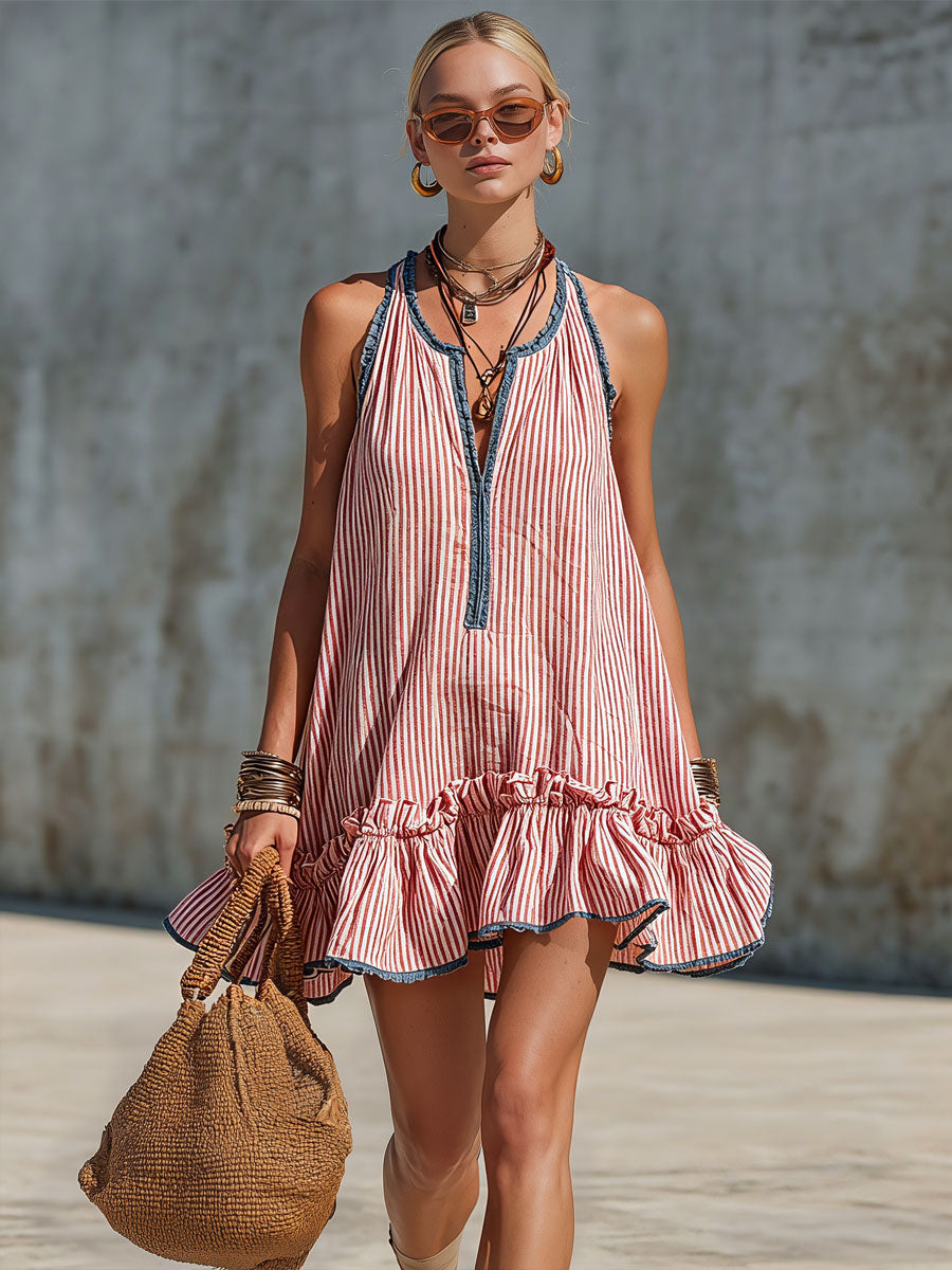 Audrey | Striped Linen Dress