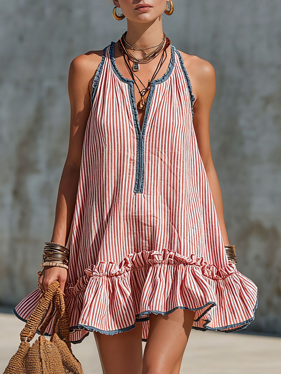 Audrey | Striped Linen Dress