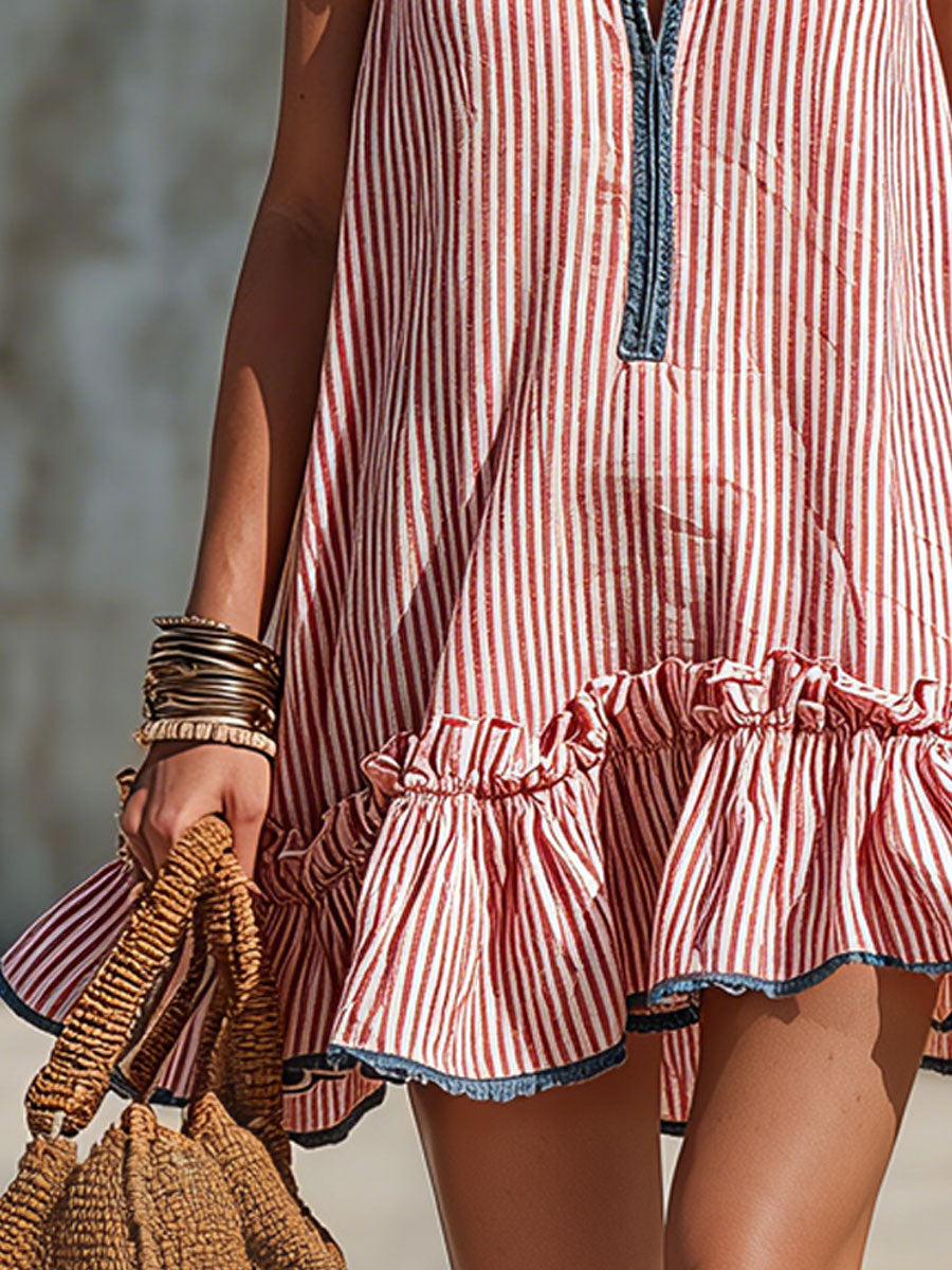 Audrey | Striped Linen Dress