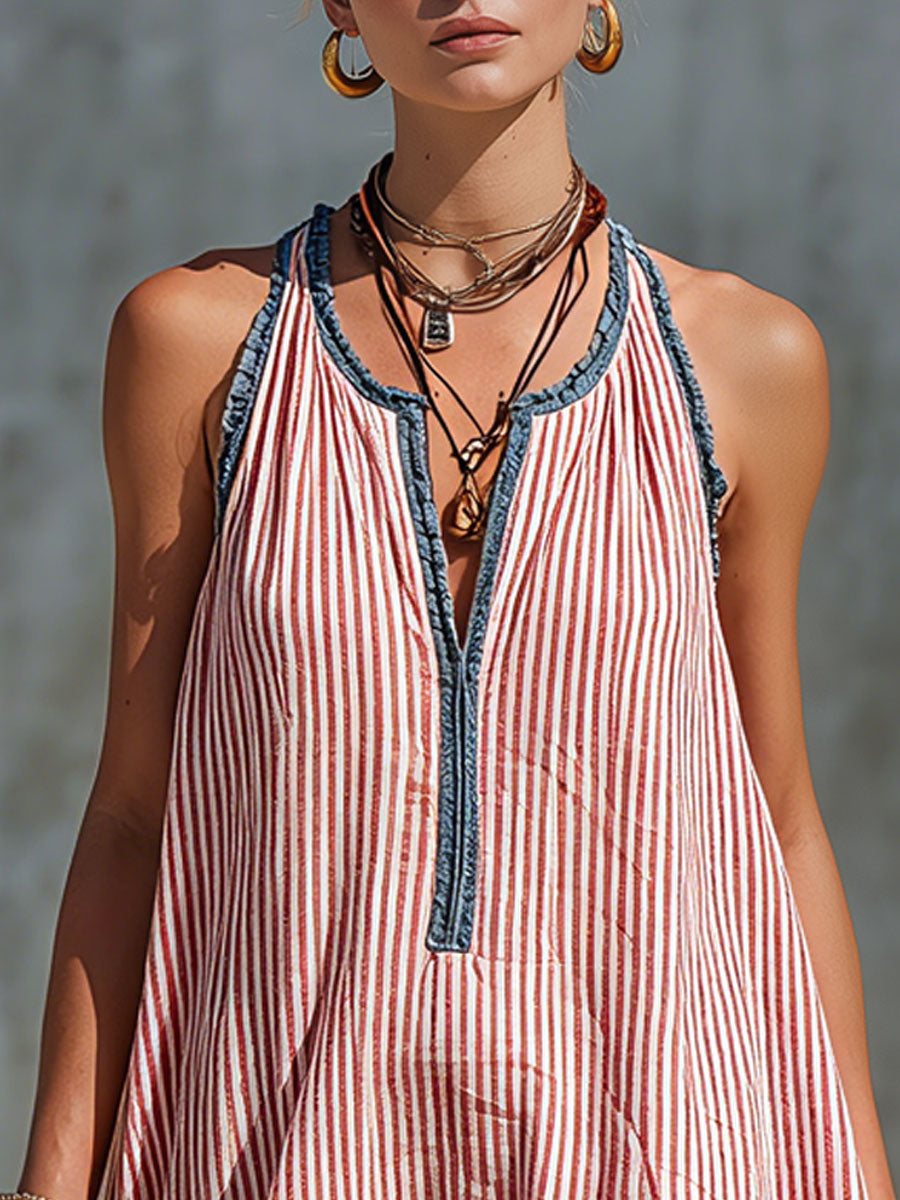 Audrey | Striped Linen Dress