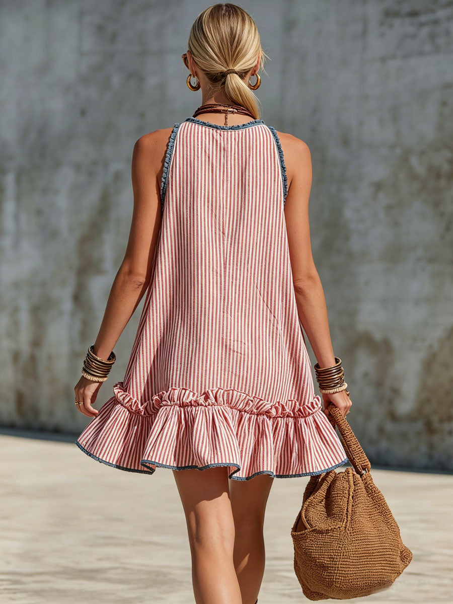 Audrey | Striped Linen Dress
