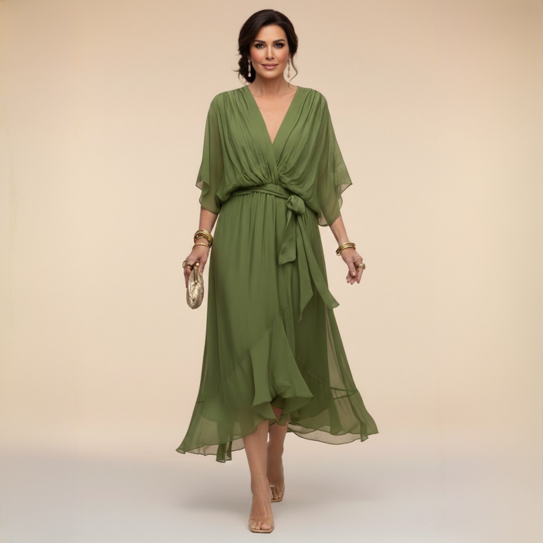 Valeréa | ELEGANT V-NECK MAXI DRESS