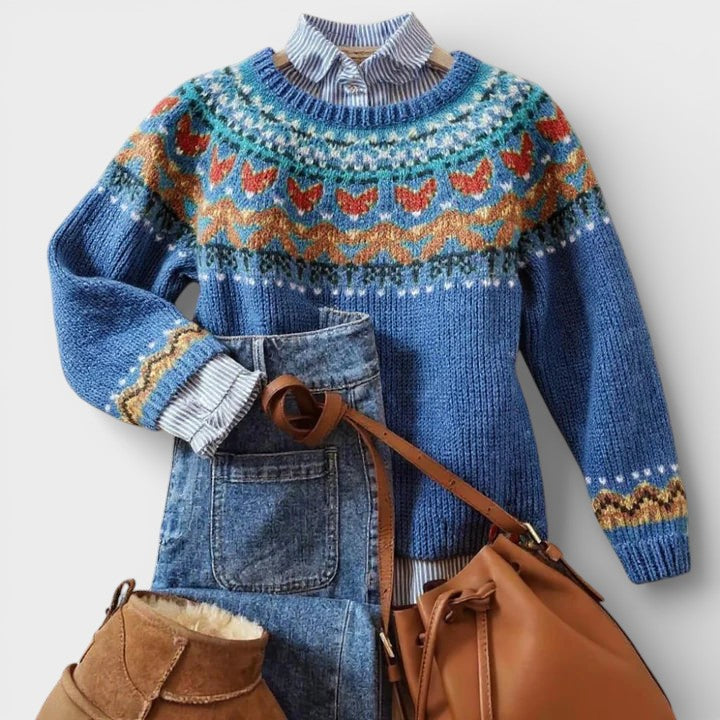 Bianka | Dzianinowy sweter w stylu vintage