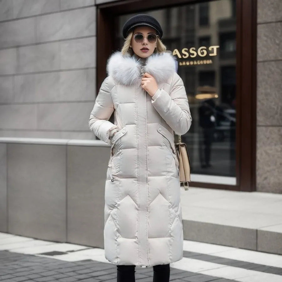 Hannah | Women’s Winter Quilted Coat with Hood Trim