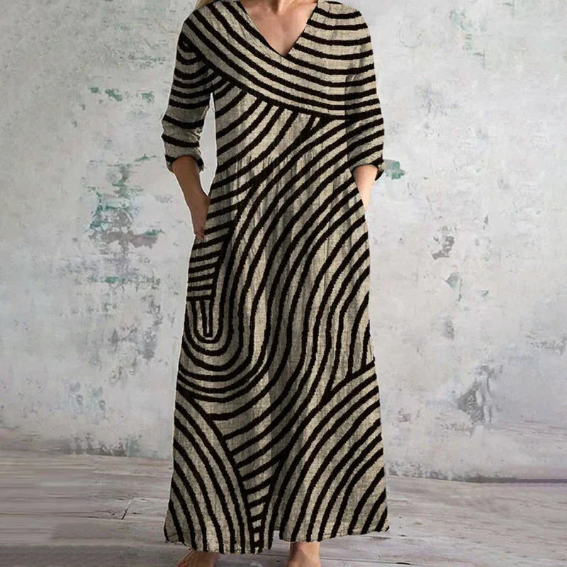 Sylwia | Sukienka w paski w stylu vintage