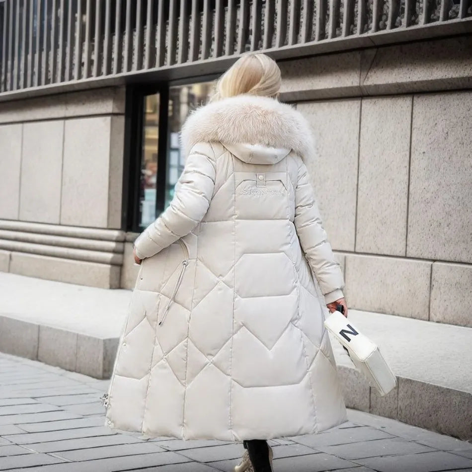 Hannah | Women’s Winter Quilted Coat with Hood Trim