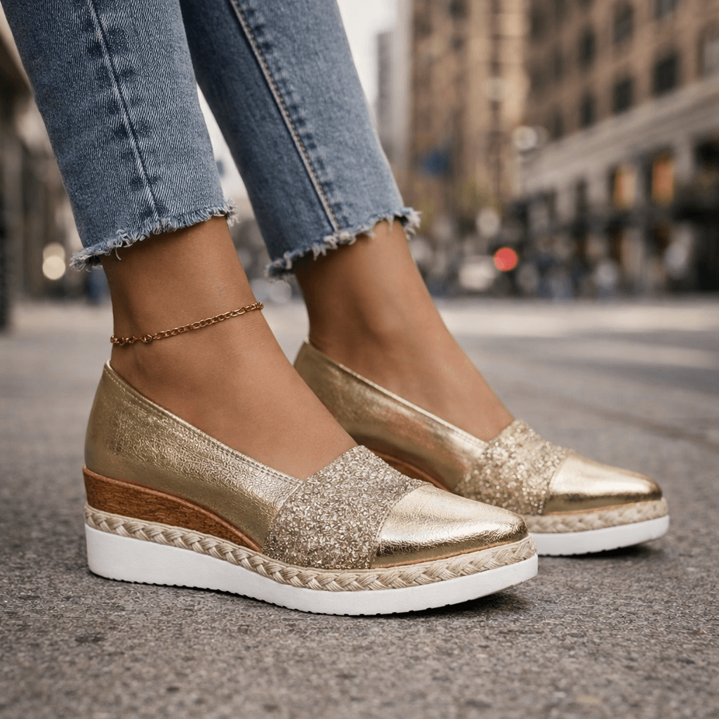 Amelia | Luxury Glitter Wedge Sneakers