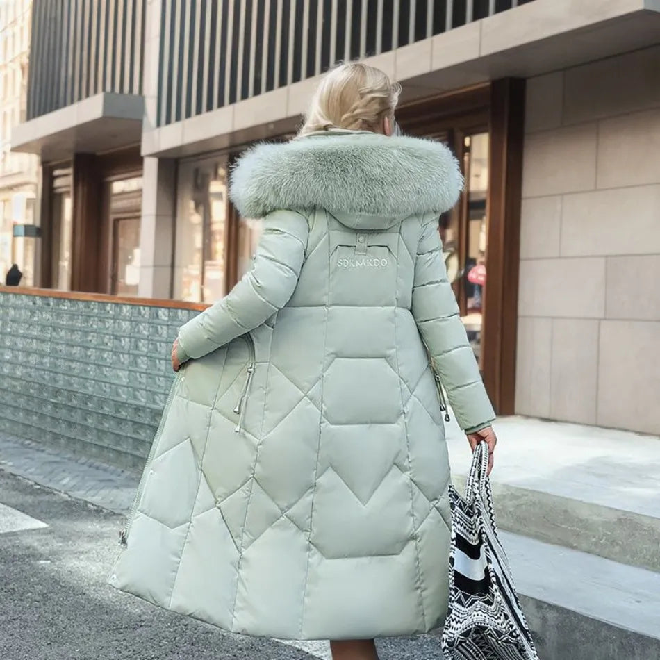 Hannah | Women’s Winter Quilted Coat with Hood Trim
