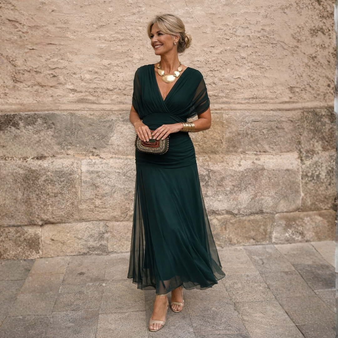 Ewelina | Elegancka zielona sukienka
