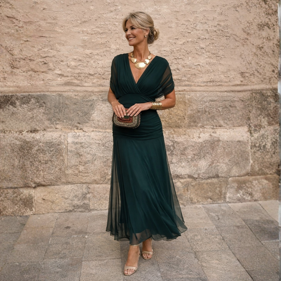 Ewelina | Elegancka zielona sukienka