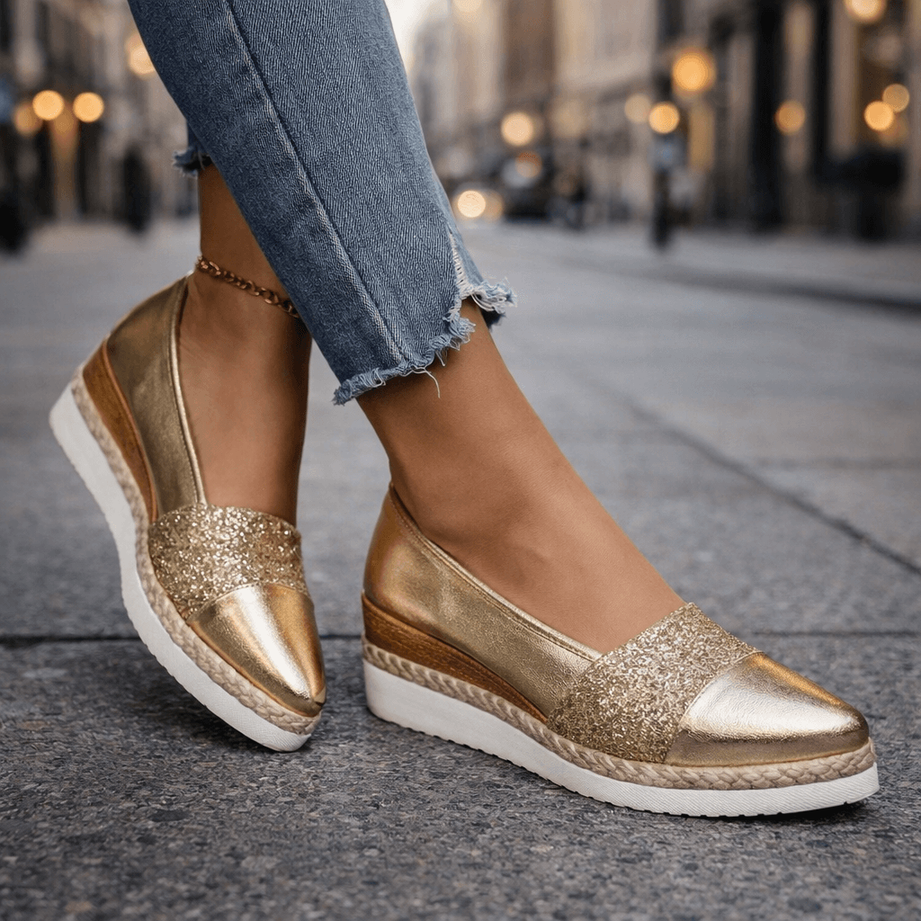 Amelia | Luxury Glitter Wedge Sneakers