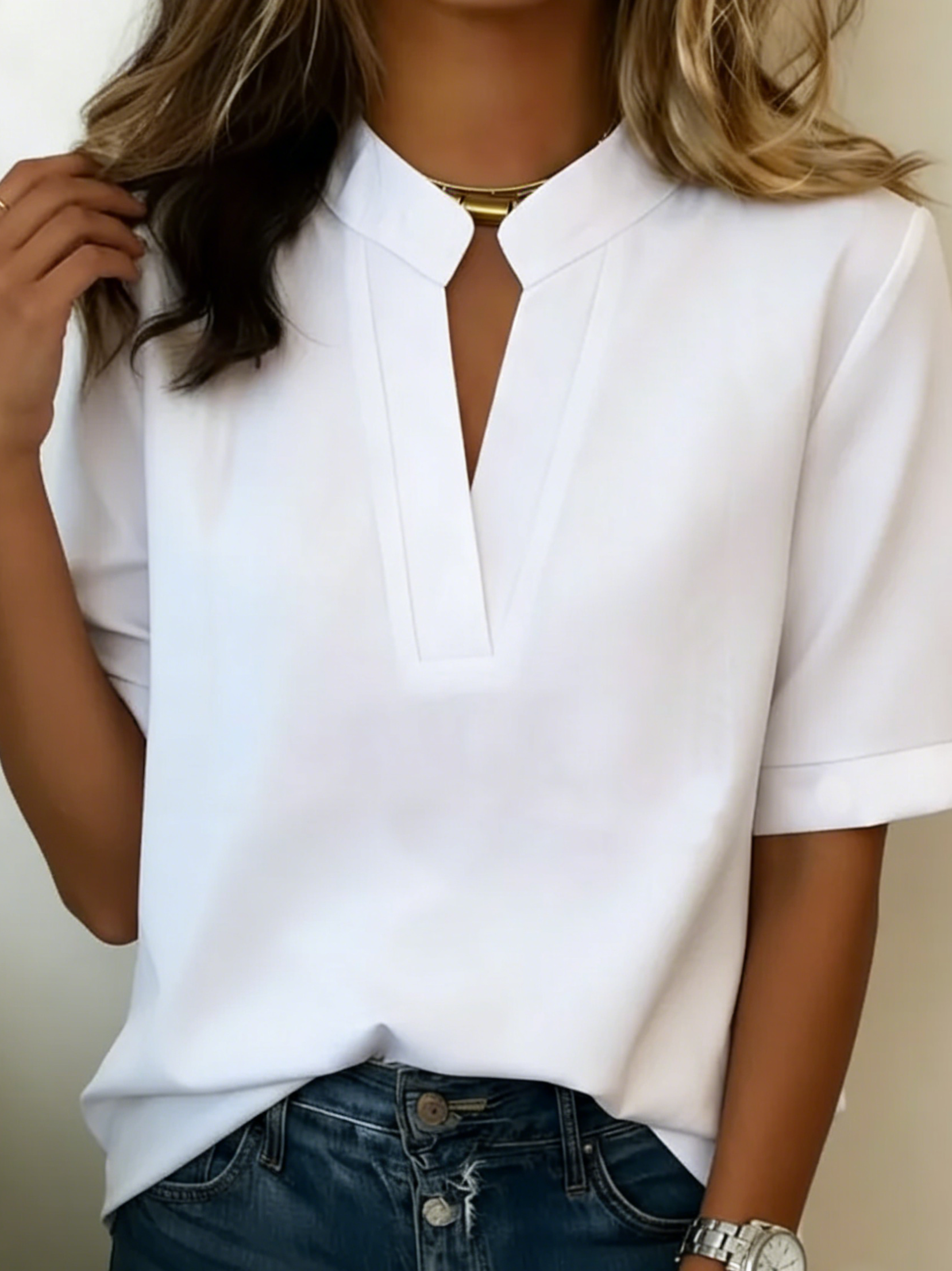 Lucienne | Chic V-Neck Blouse