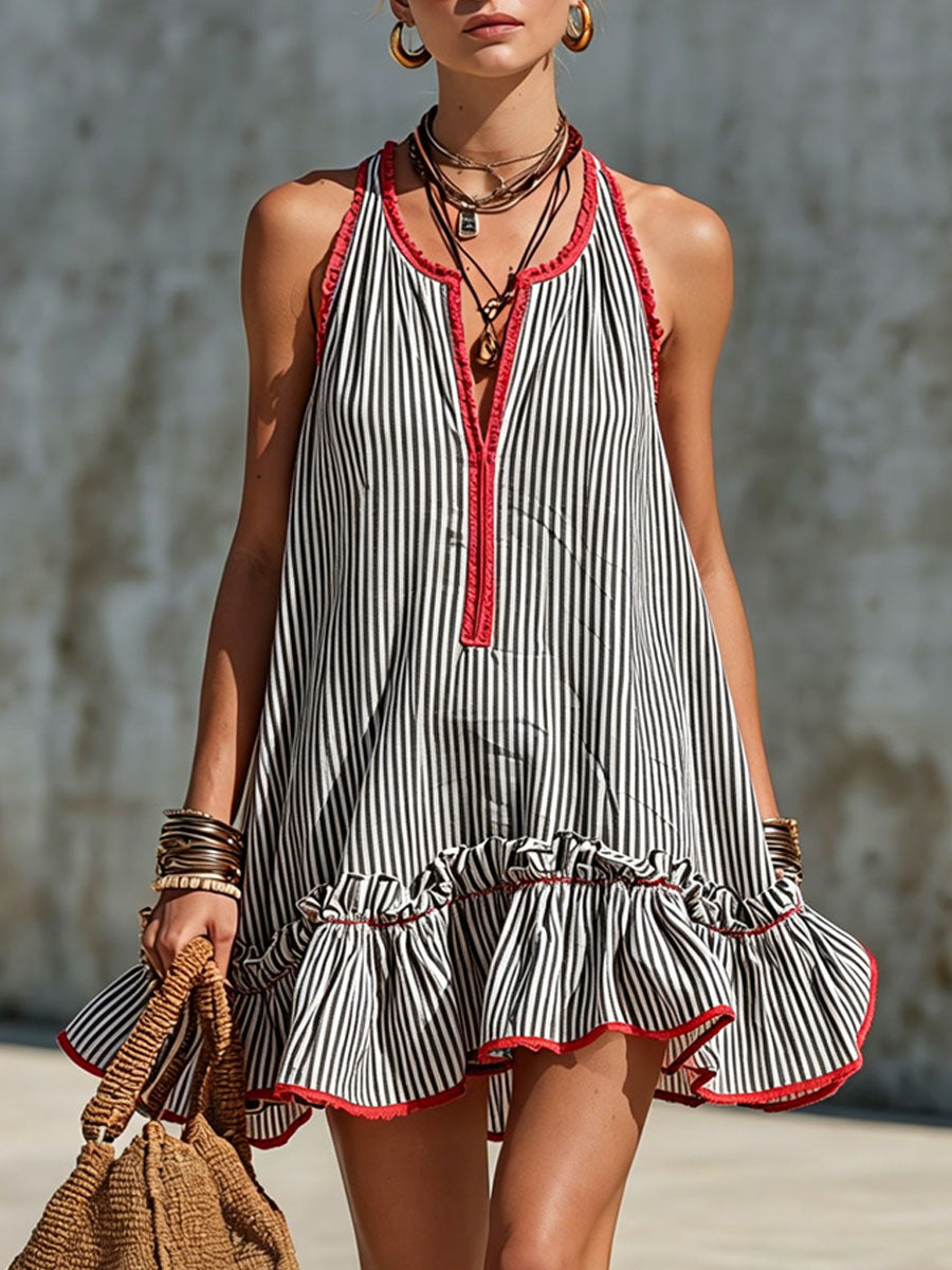 Audrey | Striped Linen Dress