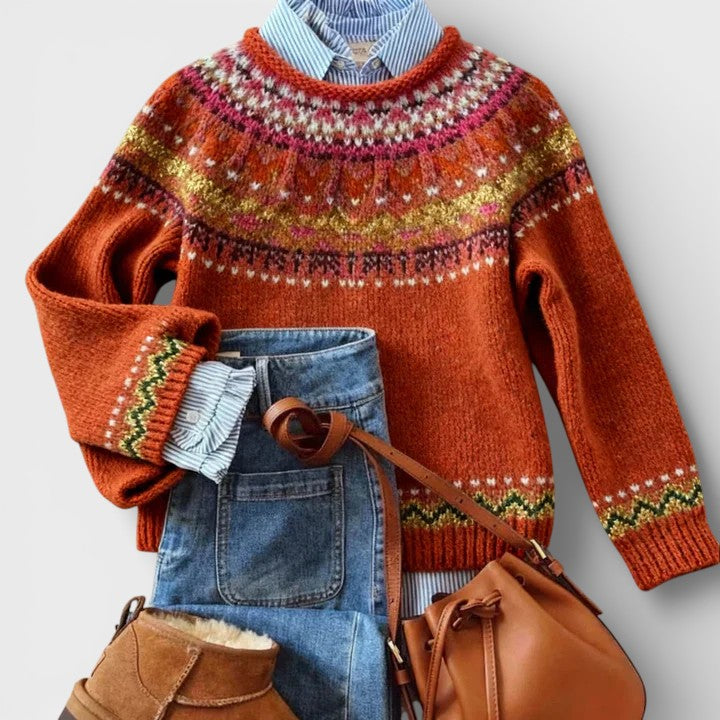 Bianka | Dzianinowy sweter w stylu vintage