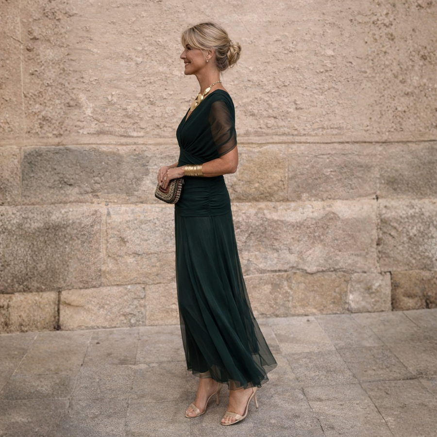 Ewelina | Elegancka zielona sukienka