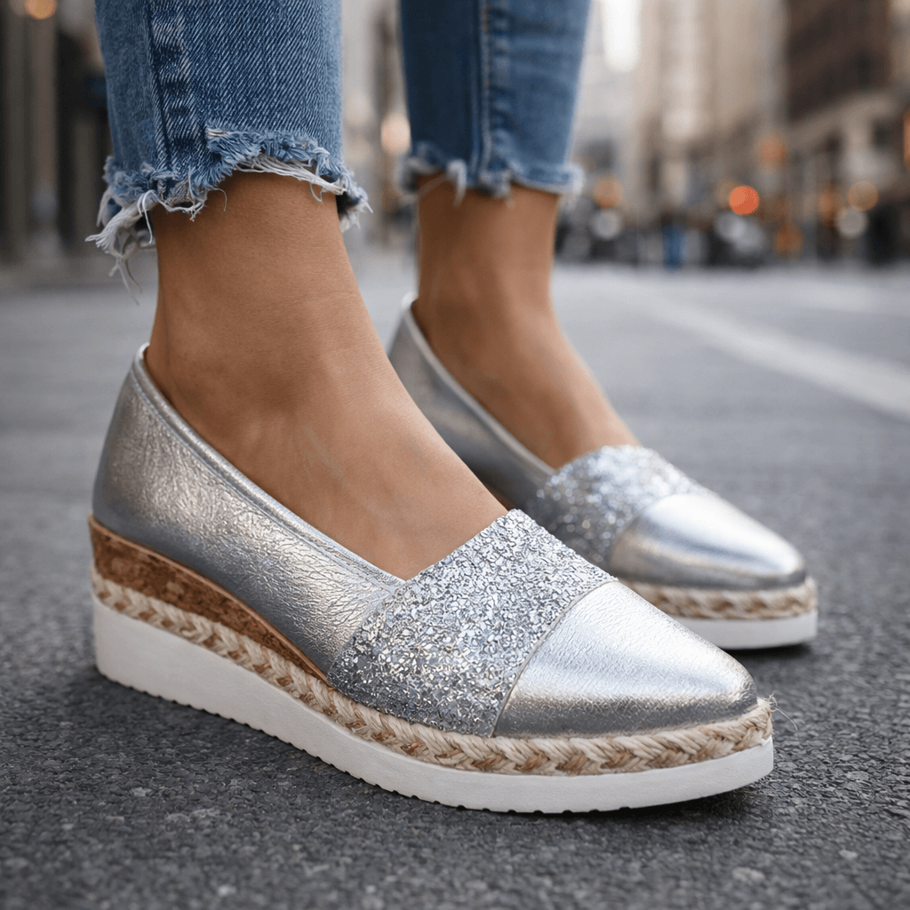 Amelia | Luxury Glitter Wedge Sneakers