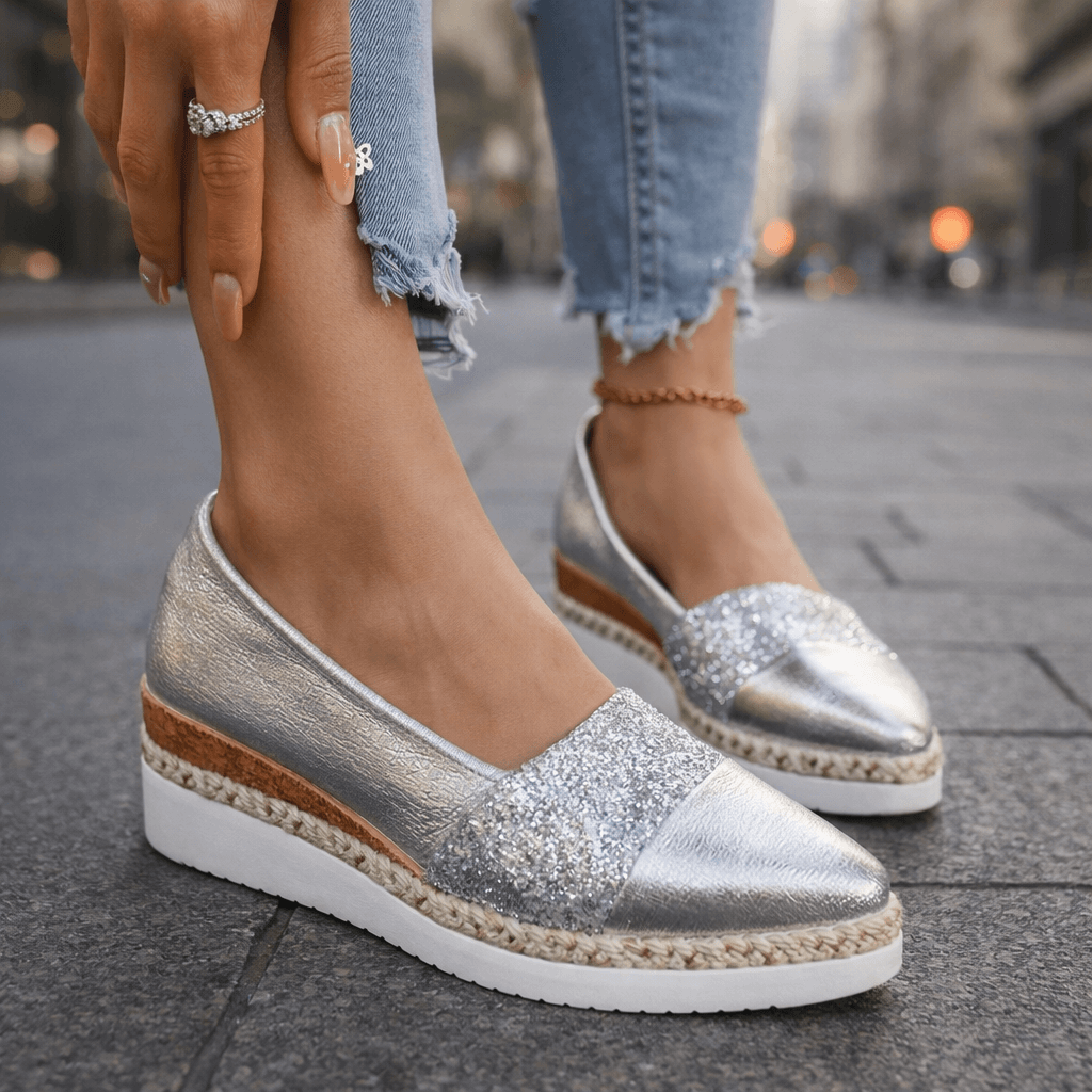 Amelia | Luxury Glitter Wedge Sneakers