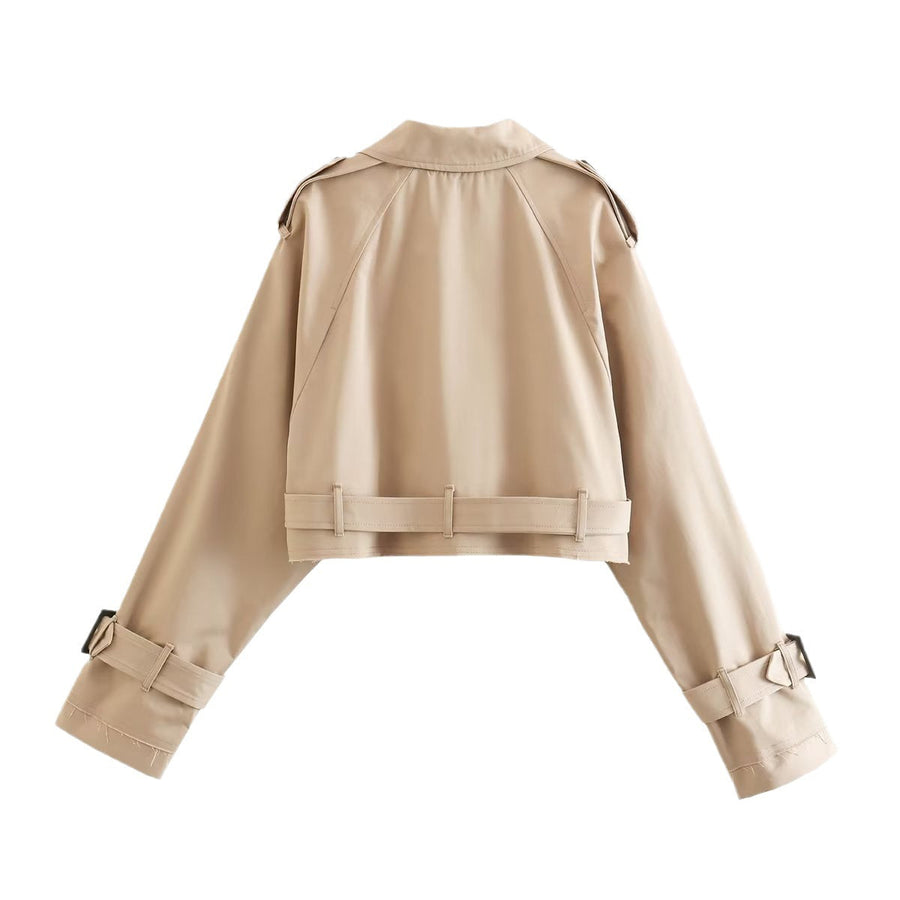 Charlotte | Women’s Stylish Short Double-Breasted Trench Coat