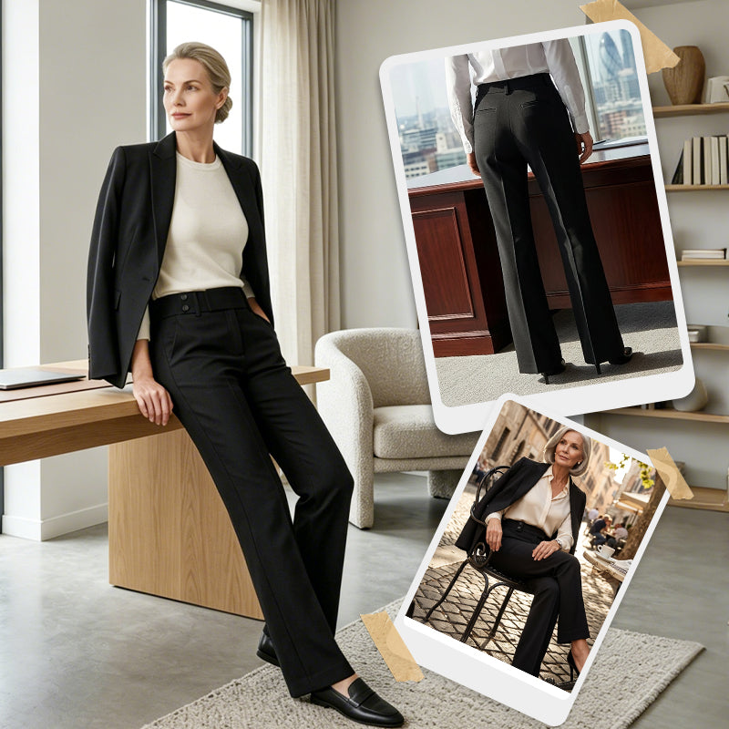 Avera™ | Eleganckie damskie spodnie garniturowe z rozszerzaną nogawką