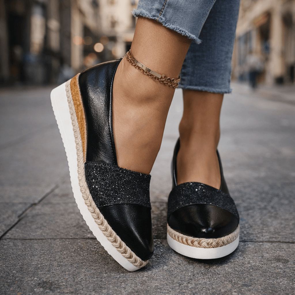 Amelia | Luxury Glitter Wedge Sneakers