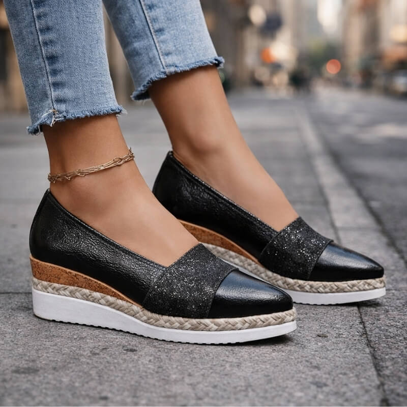 Amelia | Luxury Glitter Wedge Sneakers