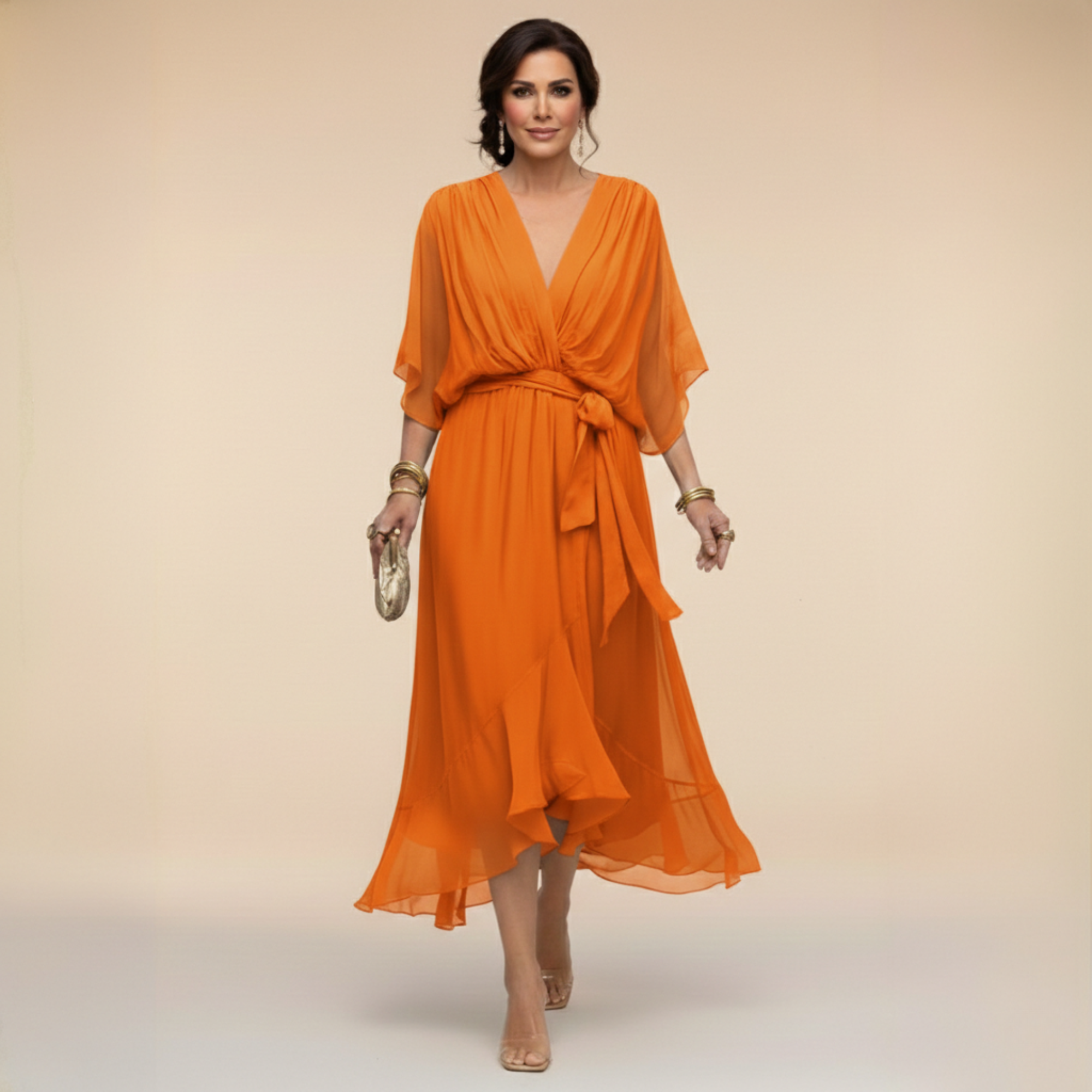 Valeréa | ELEGANT V-NECK MAXI DRESS