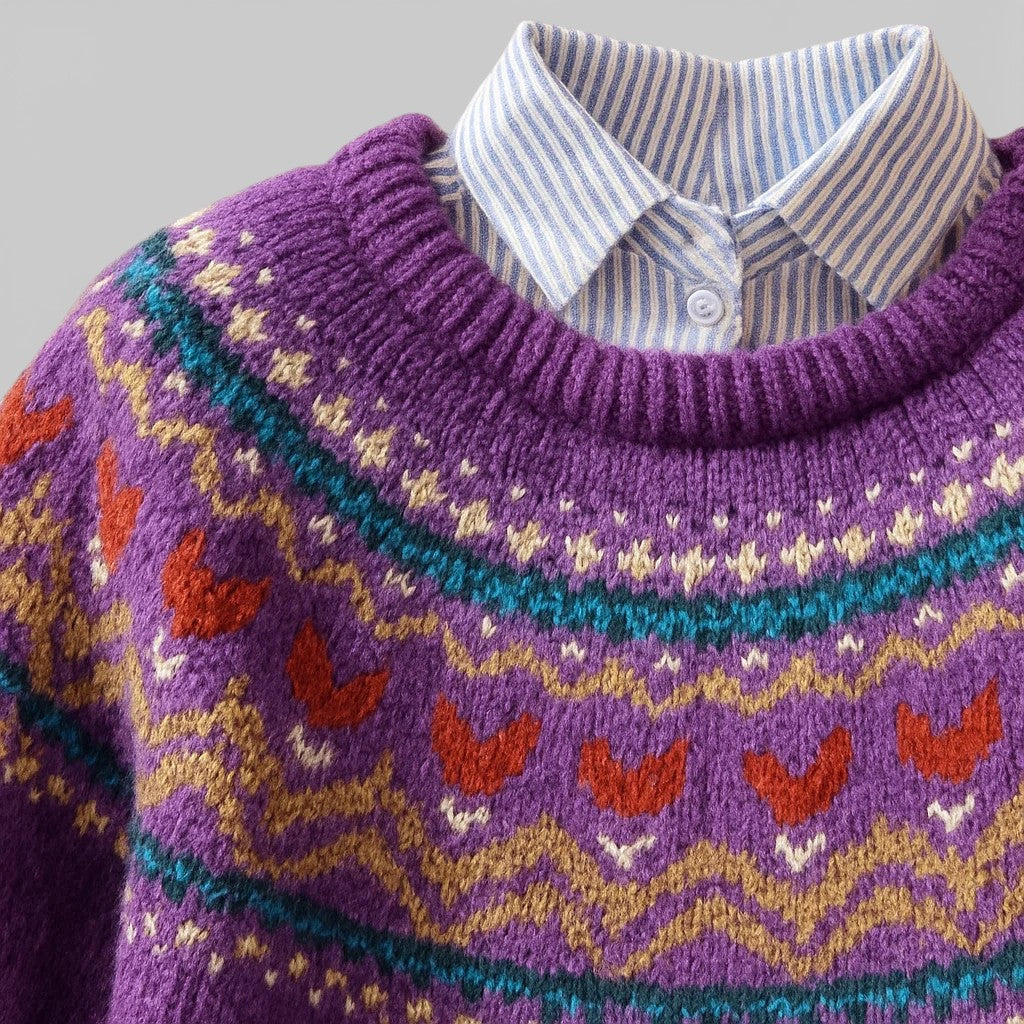 Bianka | Dzianinowy sweter w stylu vintage