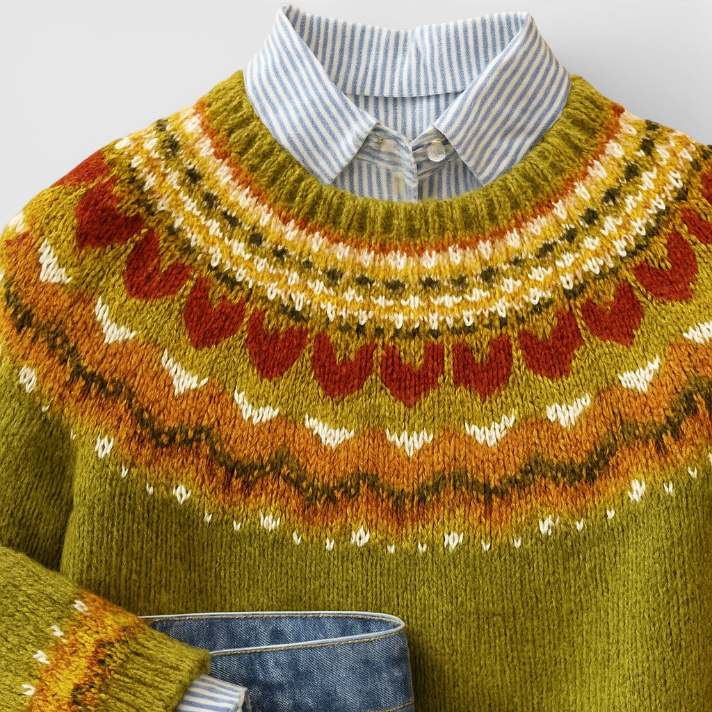 Bianka | Dzianinowy sweter w stylu vintage