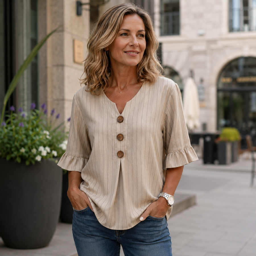 Elise | Vintage Striped Blouse