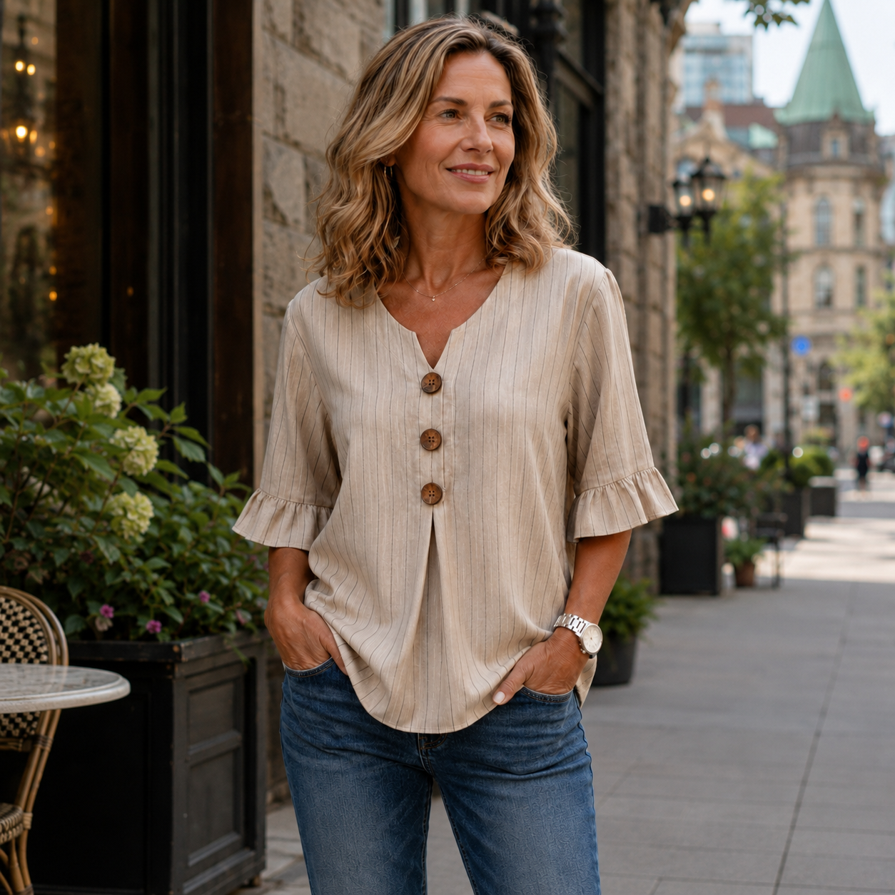 Elise | Vintage Striped Blouse