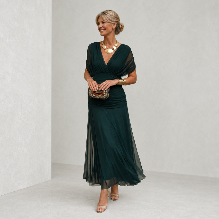 Ewelina | Elegancka zielona sukienka