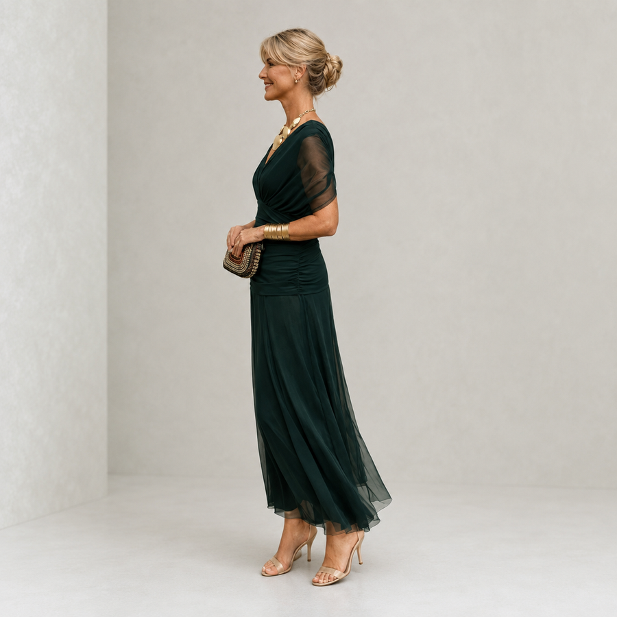 Ewelina | Elegancka zielona sukienka