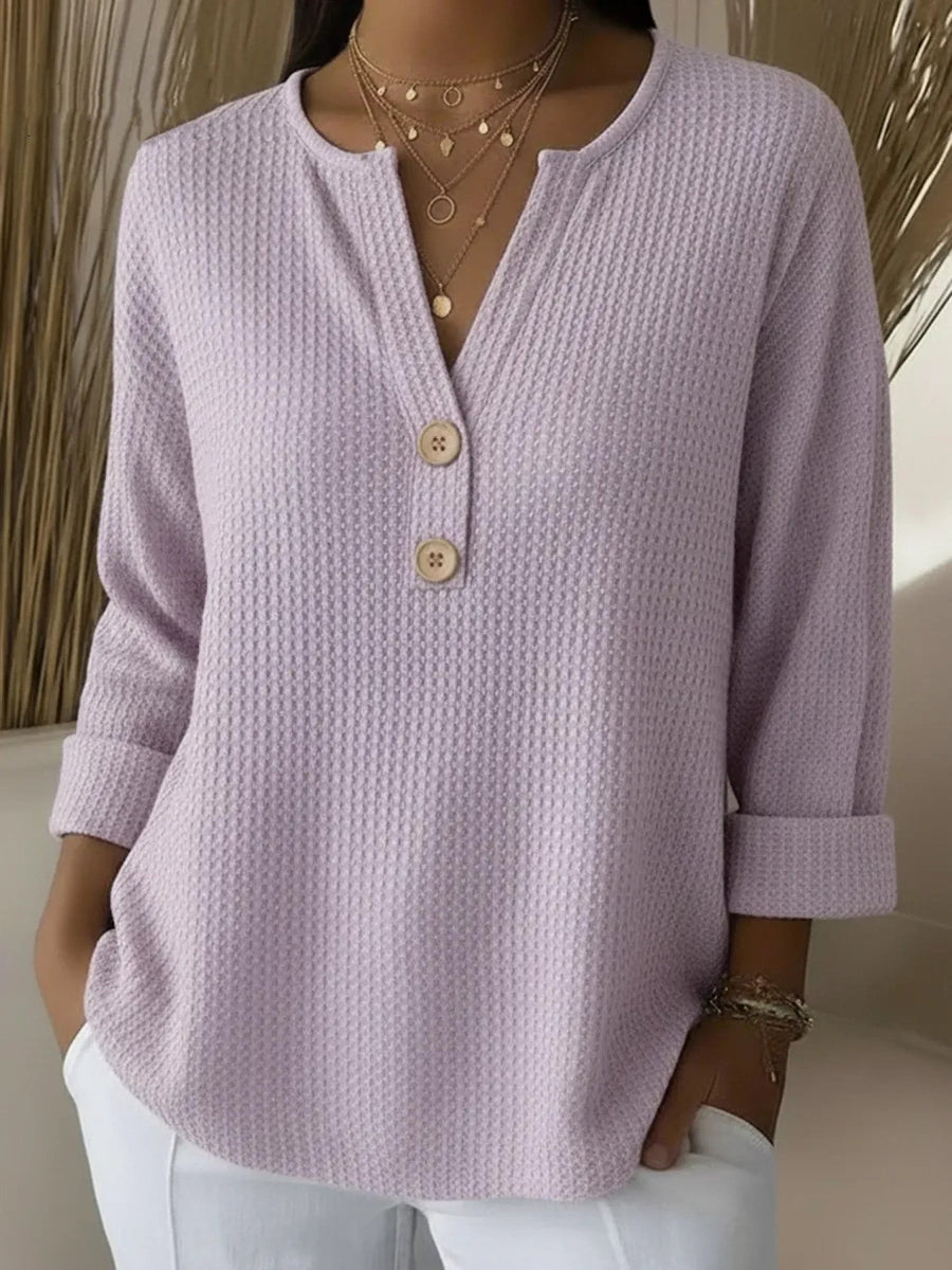 Irmina | Sweter Polo z Dekoltem V