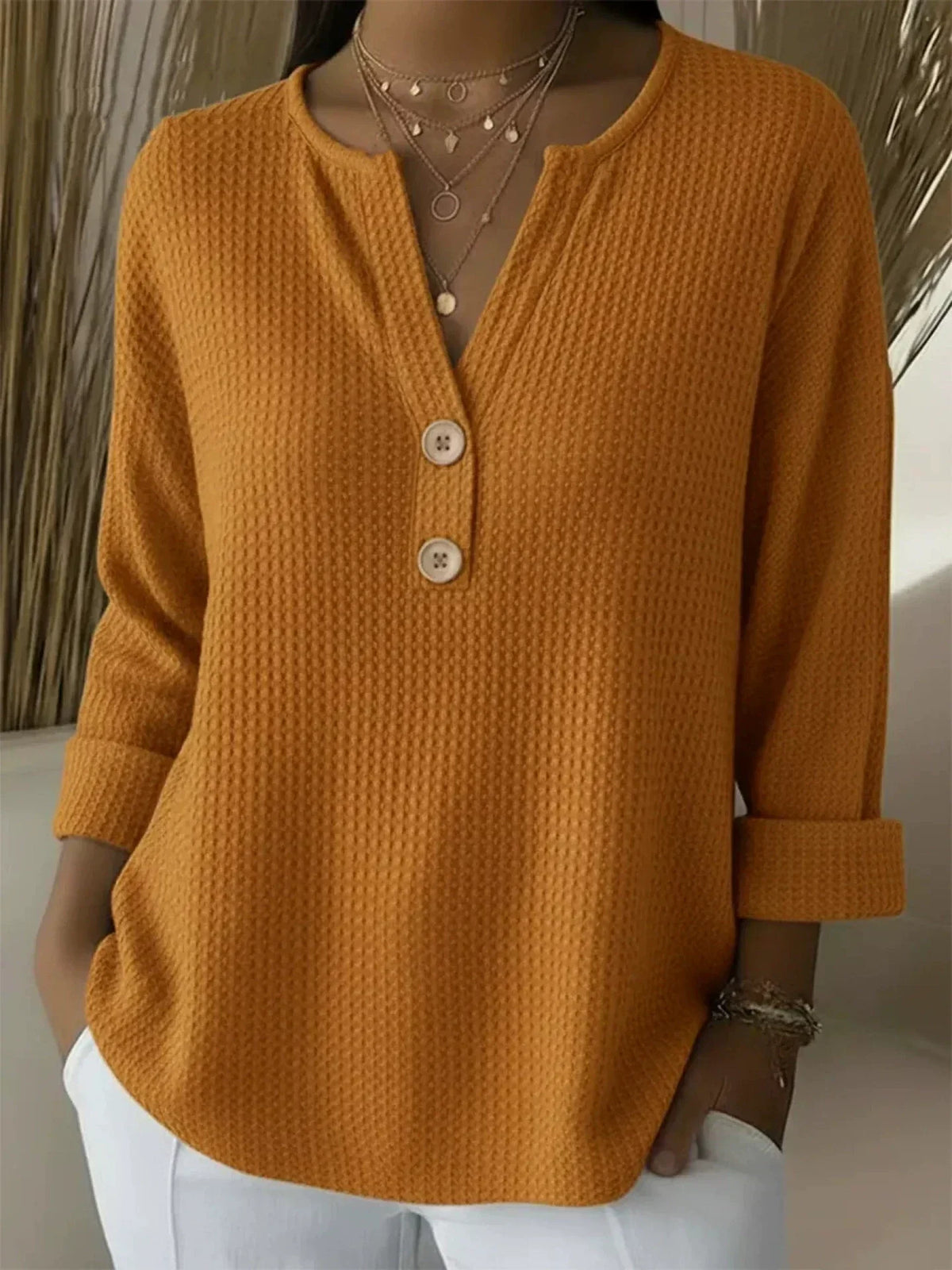 Irmina | Sweter Polo z Dekoltem V