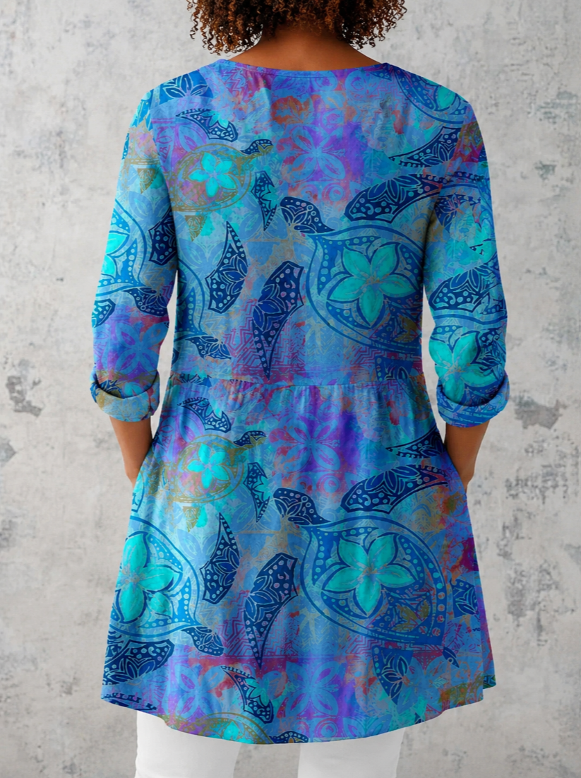 Harper | Long V-Neck Blouse