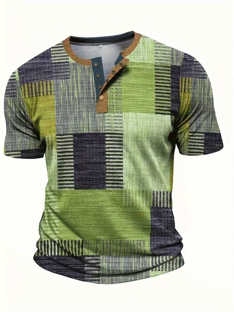 Lucas – T-shirt patchwork décontracté