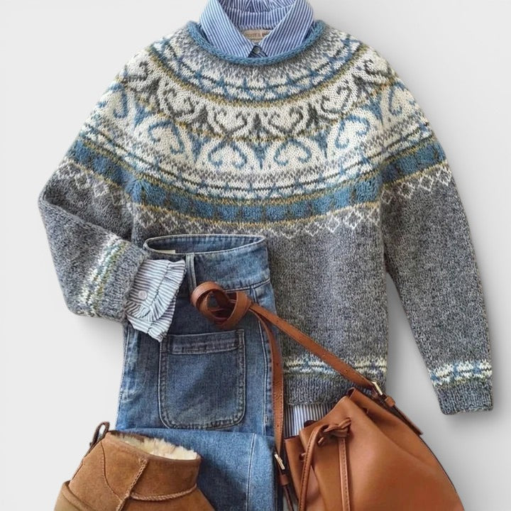 Bianka | Dzianinowy sweter w stylu vintage