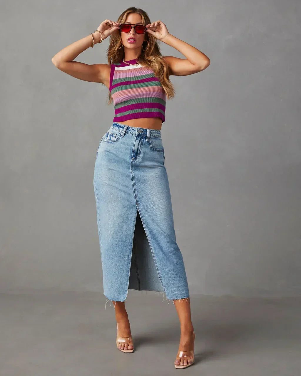 Vivian – High-Waist Denim Skirt