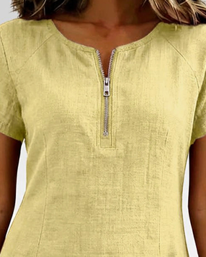 Sophia | Cotton Zip-Front Dress