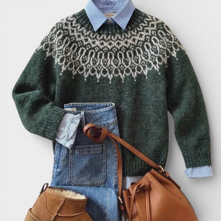 Bianka | Dzianinowy sweter w stylu vintage