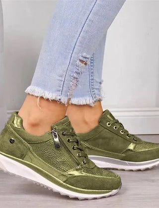 Czesława – sneakersy z zamkiem, zielone