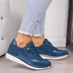 Czesława – sneakersy z zamkiem, niebieskie