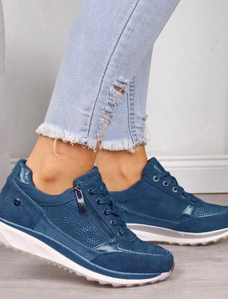 Czesława – sneakersy z zamkiem, niebieskie