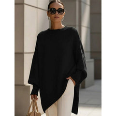 Nina – luźny sweter oversize, czarny