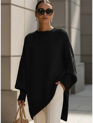 Nina – luźny sweter oversize, czarny