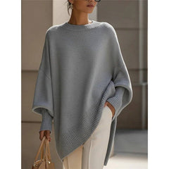 Nina – luźny sweter oversize, szary
