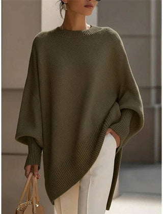 Nina – luźny sweter oversize, oliwkowy