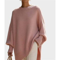 Nina – luźny sweter oversize, różowy
