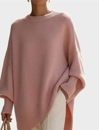 Nina – luźny sweter oversize, różowy