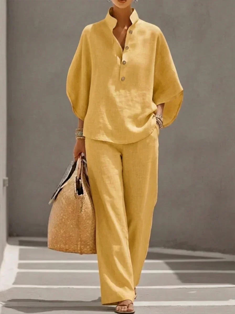 Emily | Linen Batwing Set